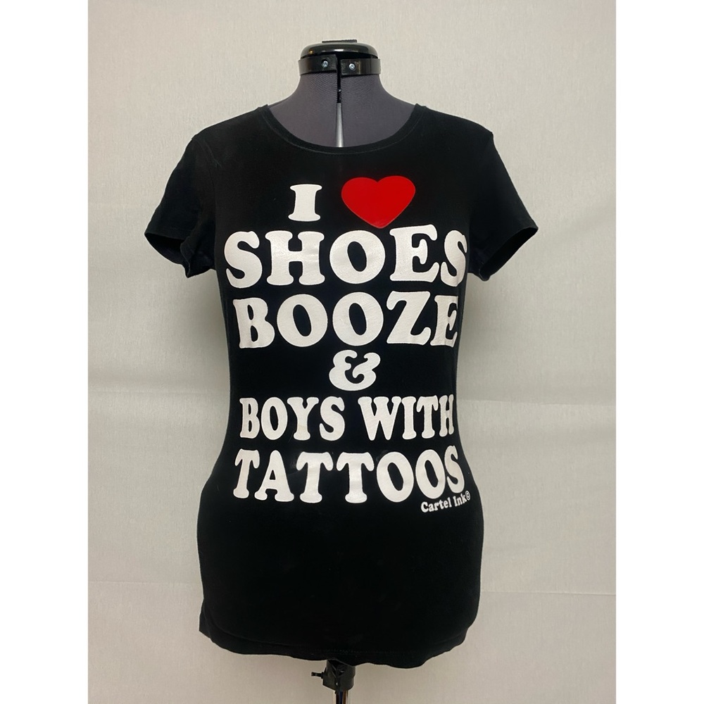 Booze shoes and boys with tattoos T-shirt
